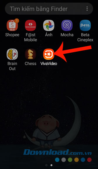 Mở ứng dụng Vivavideo