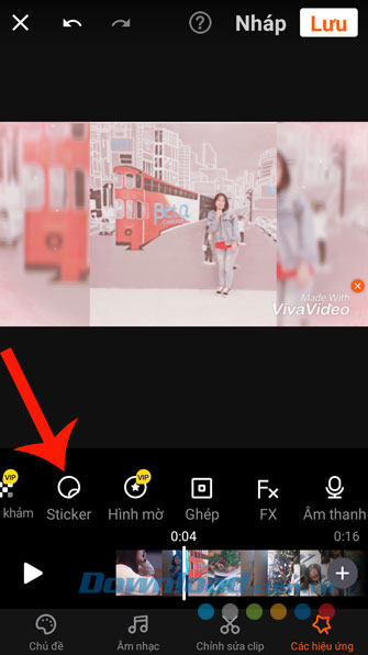 Thiết lập các hiệu ứng của ứng dụng