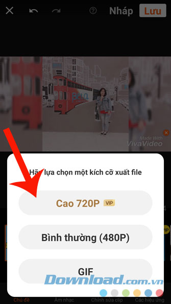 Chọn kích thước file