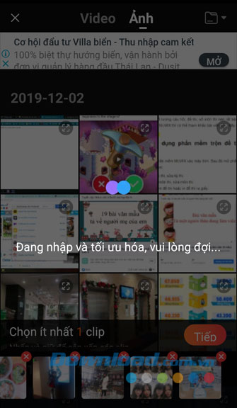 Đợi một lát để ứng dụng xuất ảnh thành video