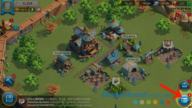 Nhấn vào ba dấu gạch ngang