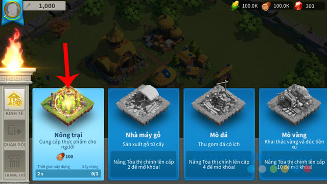 Nhấn vào công trình