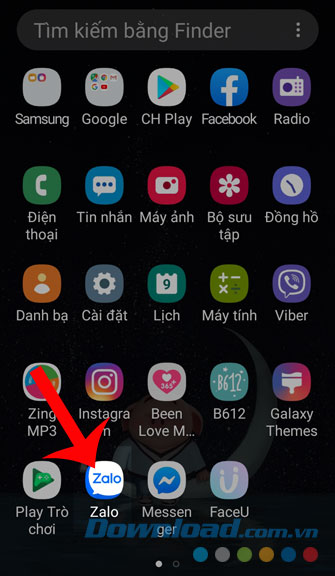 Mở ứng dụng Zalo lên 
