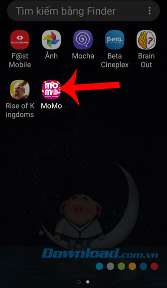 Mở ứng dụng MOMO