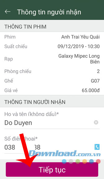 Xác nhận thông tin 