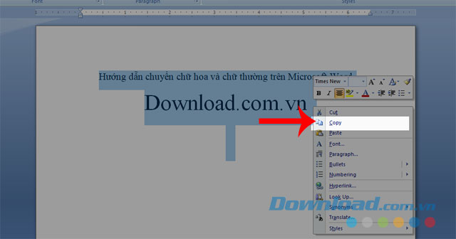 Bôi đen và copy đoạn văn bản