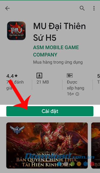 Nhấn nút Cài đặt