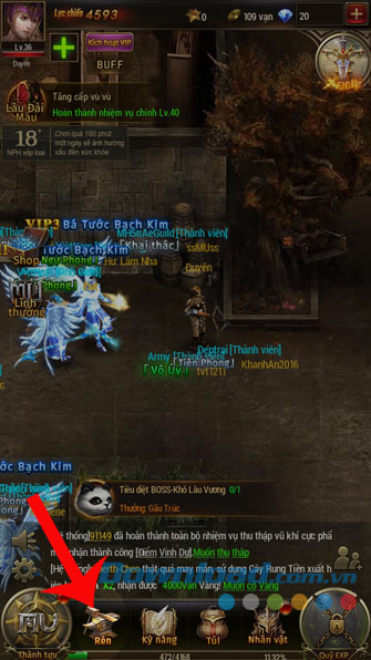 Ấn vào mục Rèn