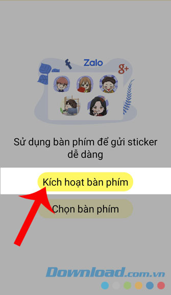 Ấn vào mục Kích hoạt bàn phím