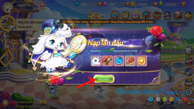 Nhấn nút Nạp ngay