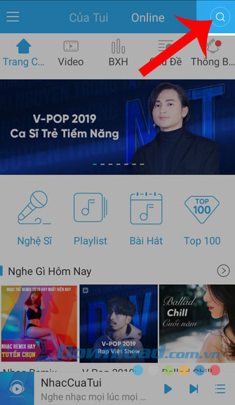 Nhấn vào nút Tìm kiếm