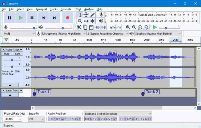 Phần mềm sản xuất nhạc Audacity