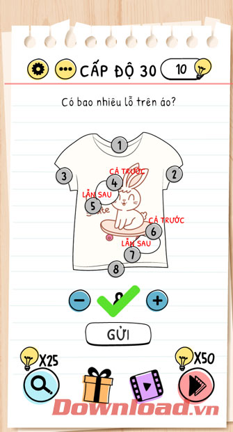 Đáp án game Brain Test câu 30