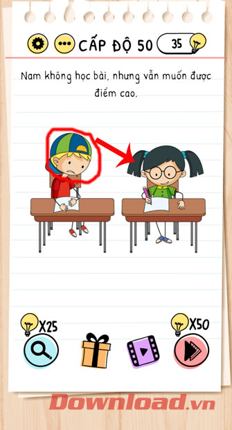 Đáp án game Brain Test câu 50