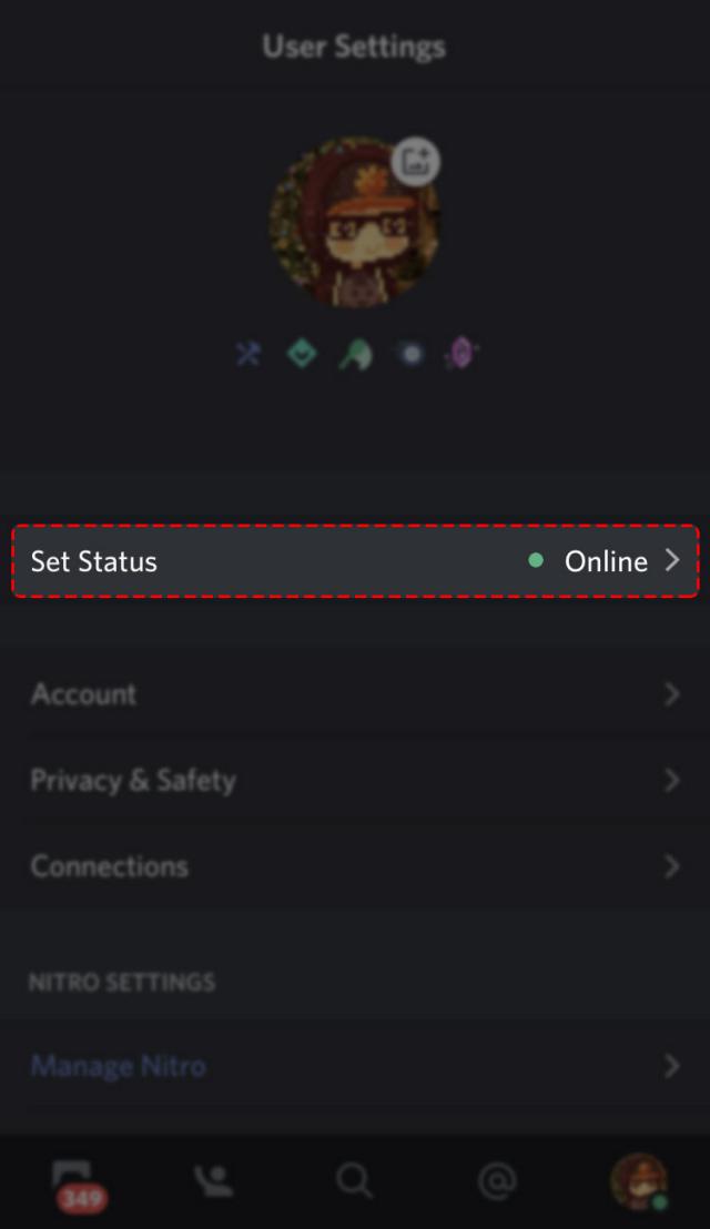 Thiết lập trạng thái trên Discord