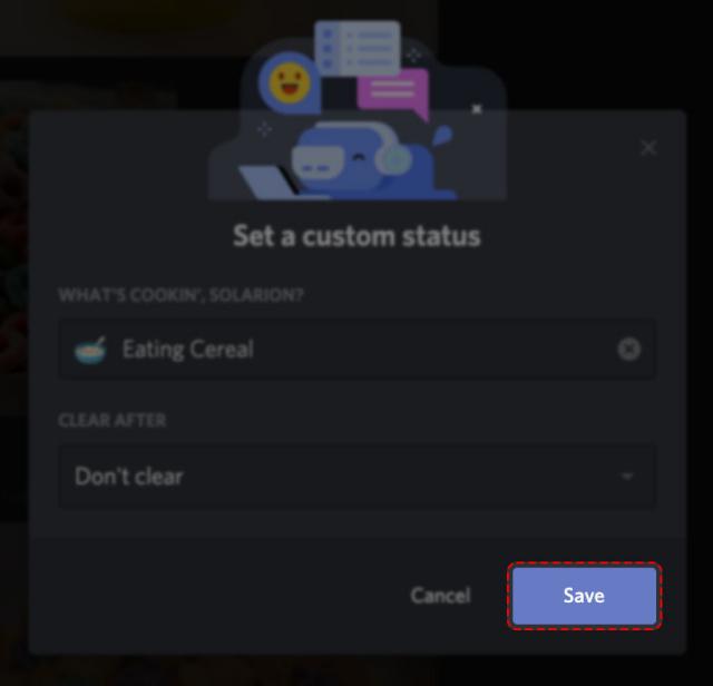 Lưu lại trạng thái trên Discord