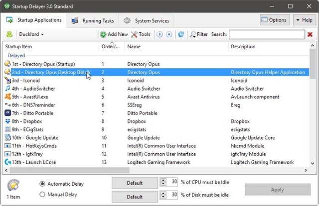 Khởi động Windows “nhanh như gió” với Startup Delayer