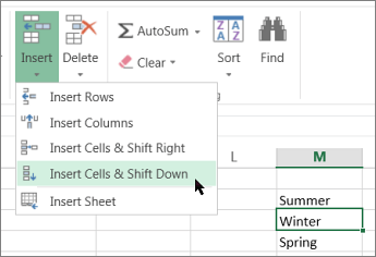 Chèn ô trong Excel