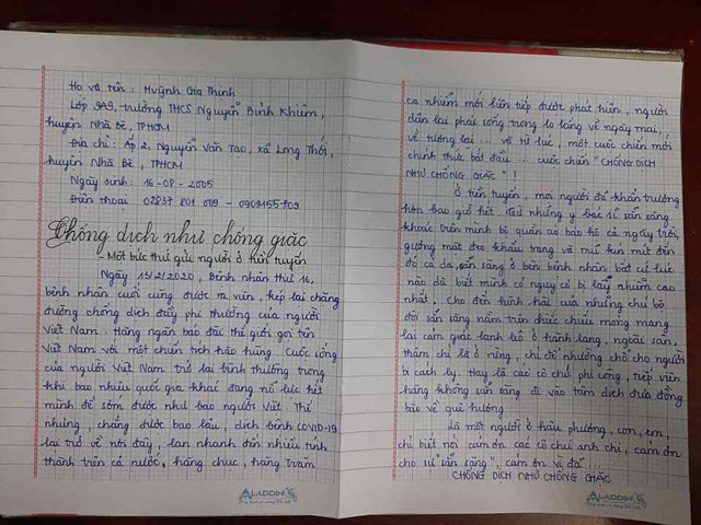 Mẫu 1 bài dự thi Nét chữ từ trái tim