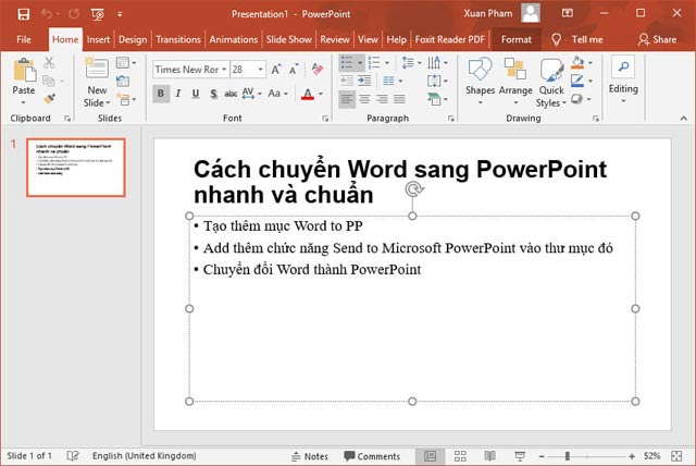 Chuyển đổi thành PowerPoint