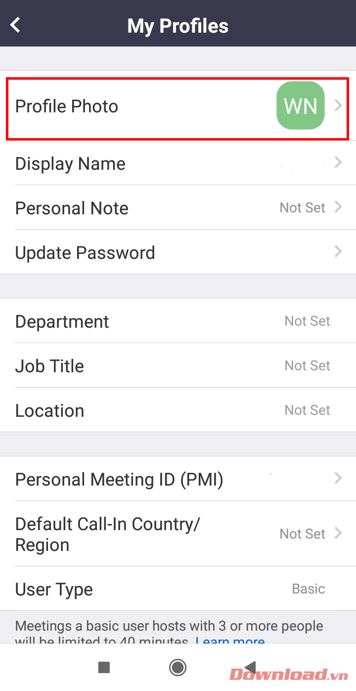 Chọn Pròile Photo