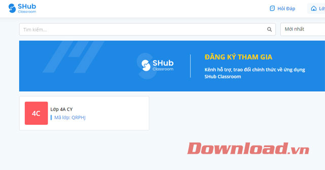 Lớp học đã được tạo