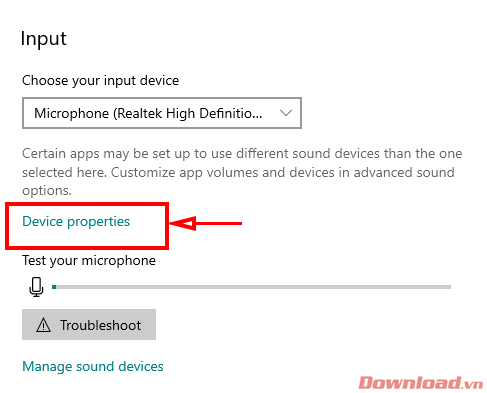 Device properties. 