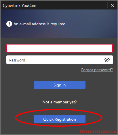 Quick Registraiton. 