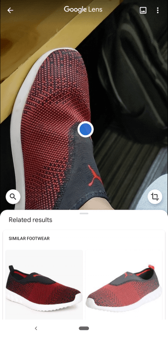 Google Lens tìm ảnh giầy