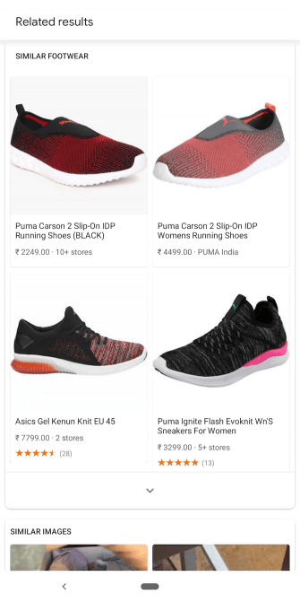 Kết quả ảnh giầy trên Google Lens