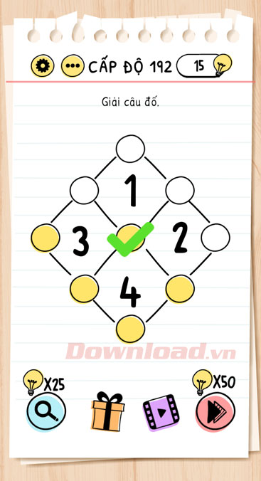 Đáp án game Brain Test câu 192