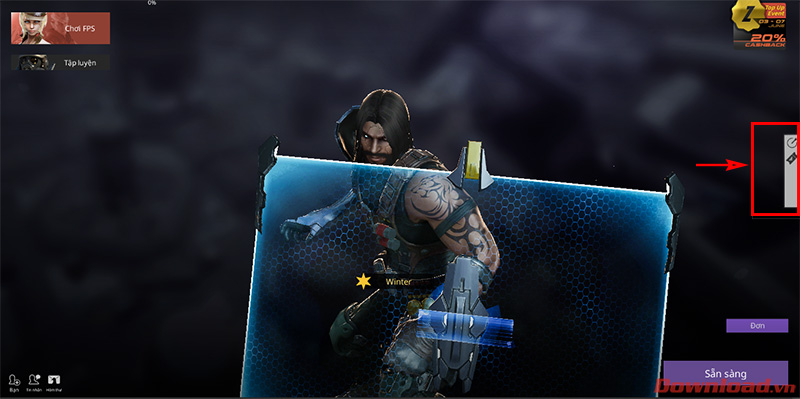 chọn phần nhập mã bên tay phải