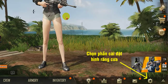 Chọn phần cài đặt