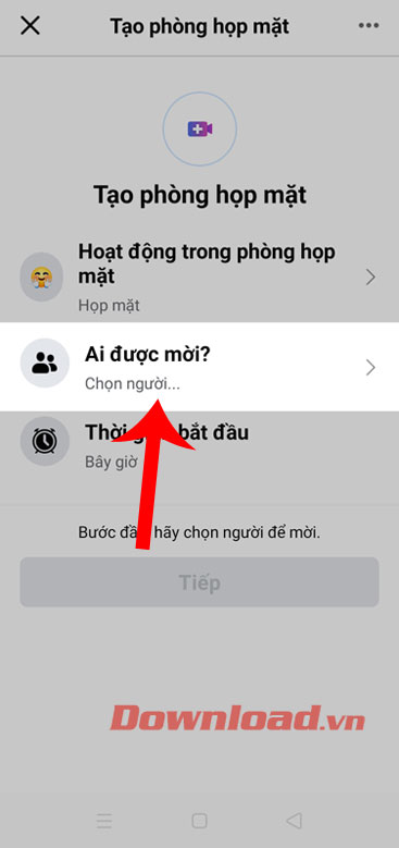 Nhấn mục Ai được mời
