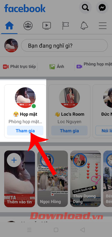 Nhấn nút Tham gia