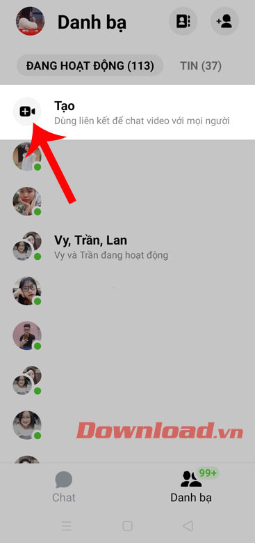 Ấn vào mục Tạo