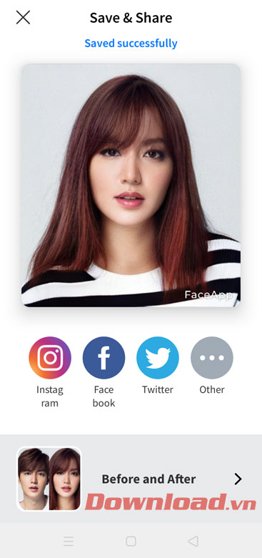 Chia sẻ ảnh vừa thay đổi