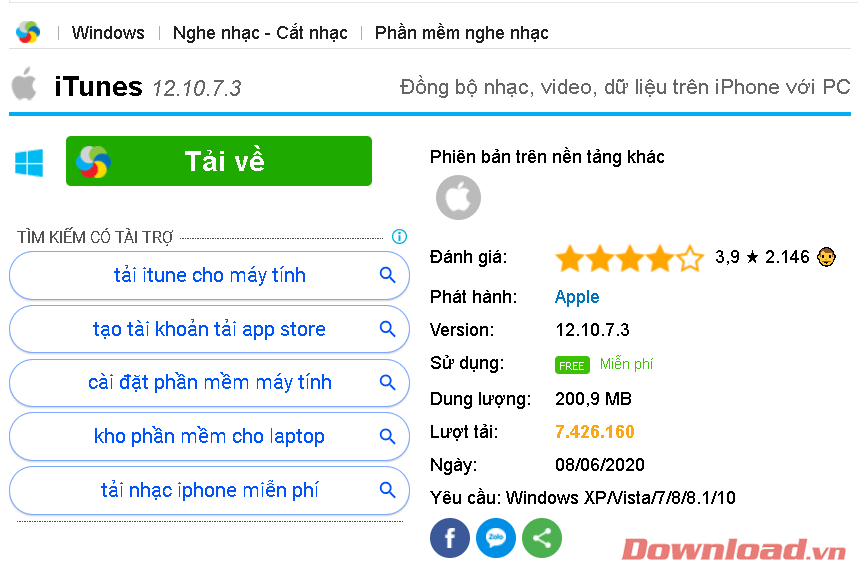 Cách tải iTunes và cập nhật iTunes trên máy tính