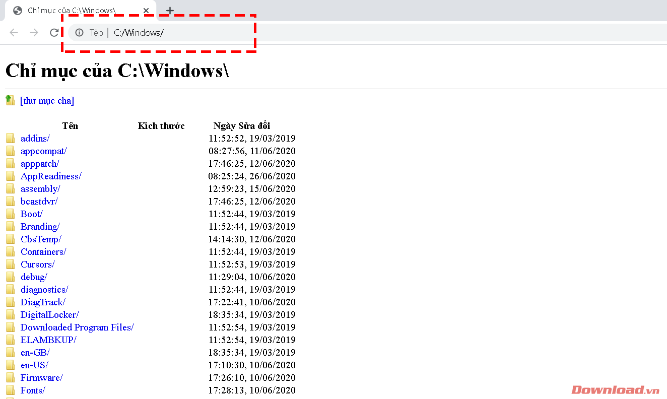dán đường dẫn bên trên vào thanh địa