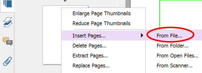Menu chuột phải trên page