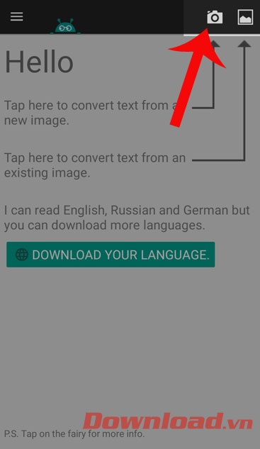 <p><strong>Bước 2:</strong> Ấn vào nút biểu tượng máy ảnh ở góc bên phải phía trên màn hình.</p>