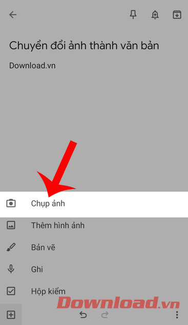<p><strong>Bước 5:</strong> Nhấn vào mục <strong>Chụp ảnh</strong>.</p>