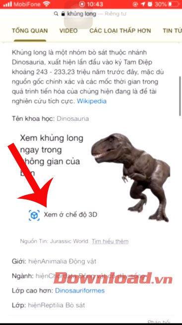 Nhấn vào mục Xem chế độ 3D