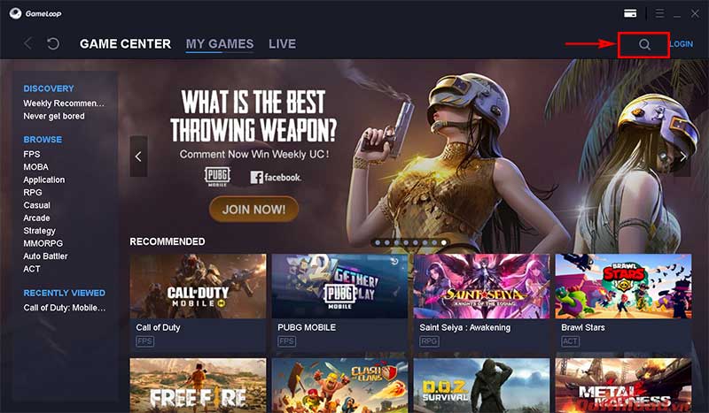 Nhấn chọn nút tìm kiếm