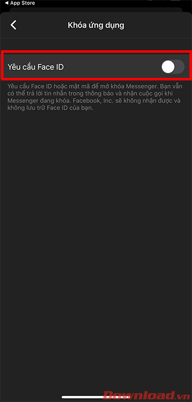 gạt nút sang phải