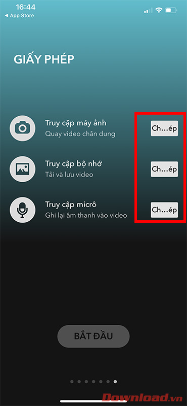 Cho phép truy cập