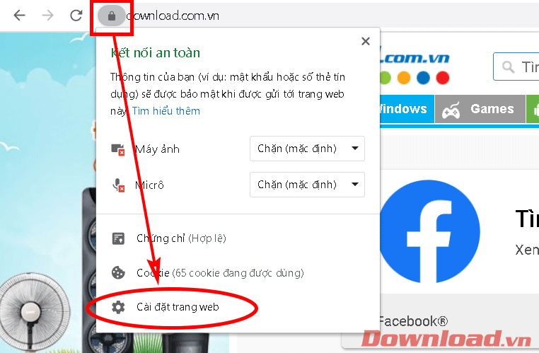 Cài đặt trang web