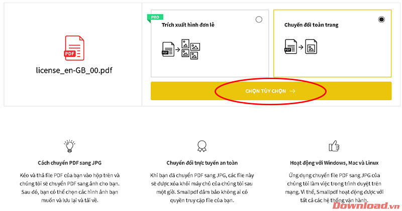 Chọn cách trích xuất