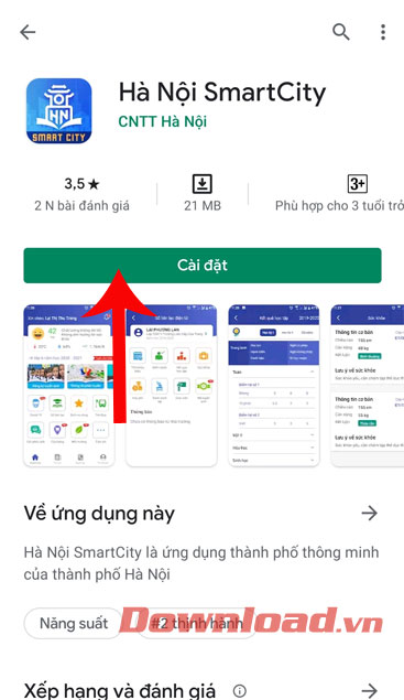 Nhấn vào nút Cài đặt