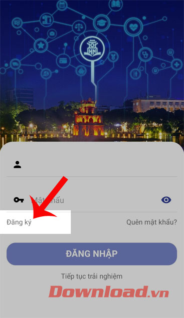 Nhấn nút Đăng ký